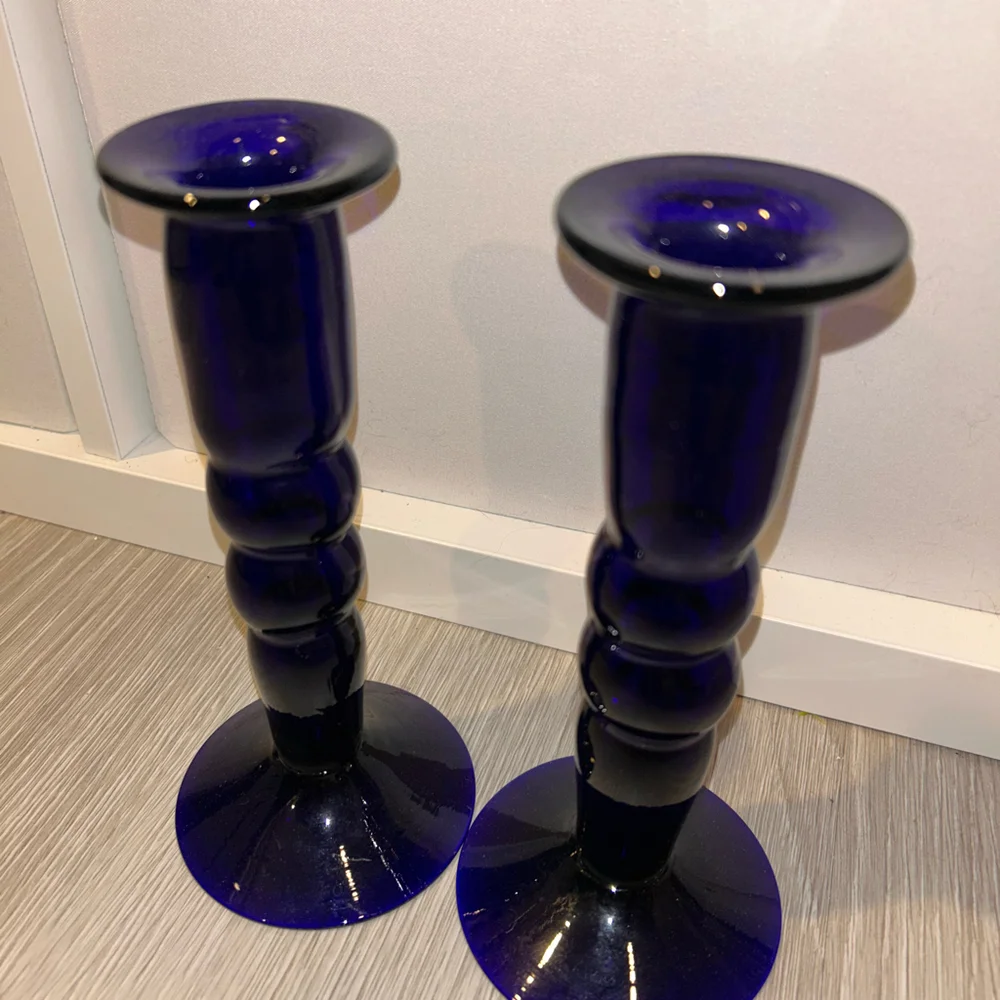 Vintage Cobalt Blue candle holders